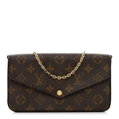 Louis Vuitton Monogram Pochette Felicie Chain Wallet Fuchsia 2 of 7