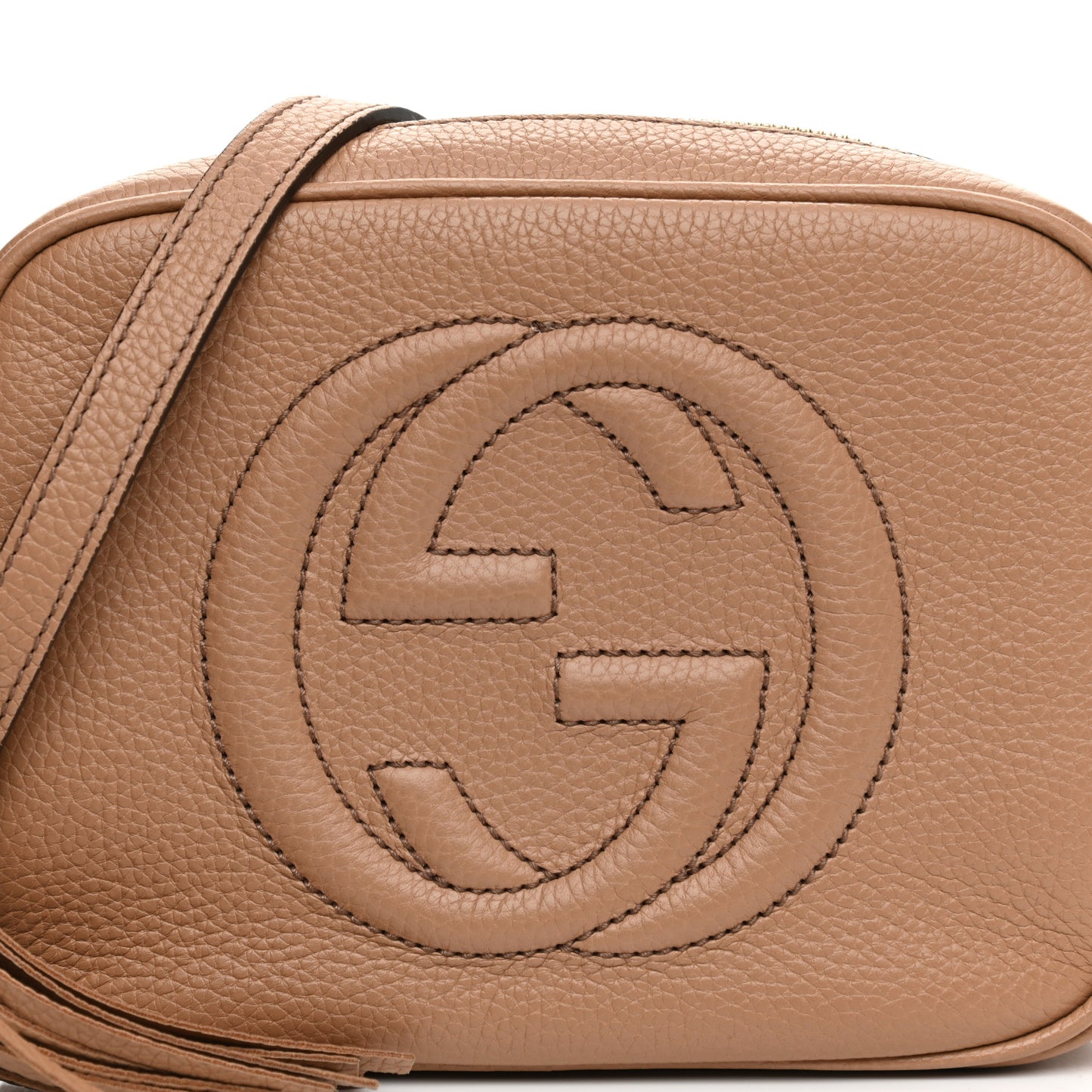 Pebbled Calfskin Small Soho Disco Bag Rose Beige