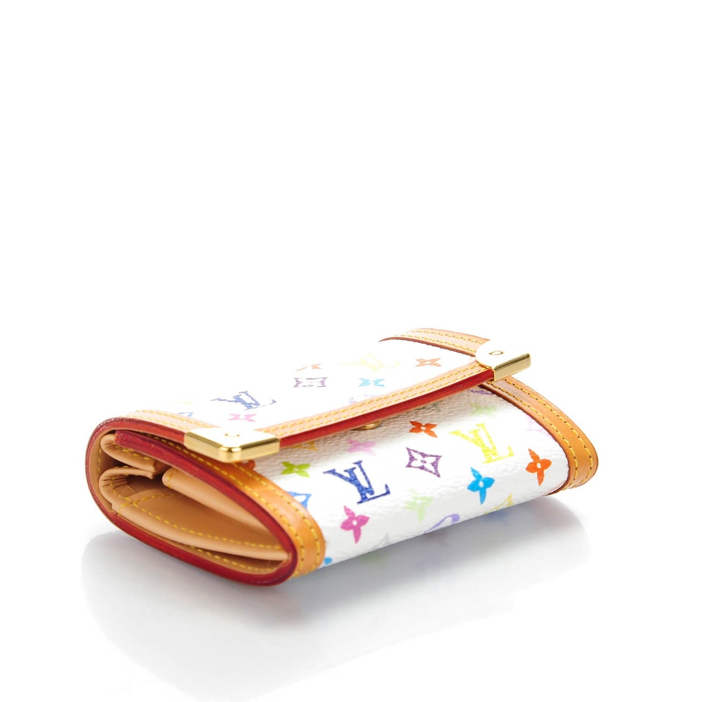 Monogram Multicolor Porte-Monnaie Plat Coin Purse White