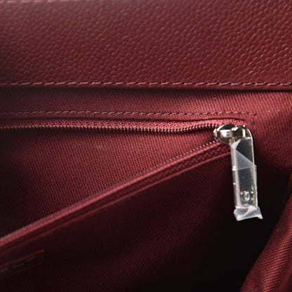 Chanel Caviar Quilted CC Large Clutch Dark Red 9 of 13
