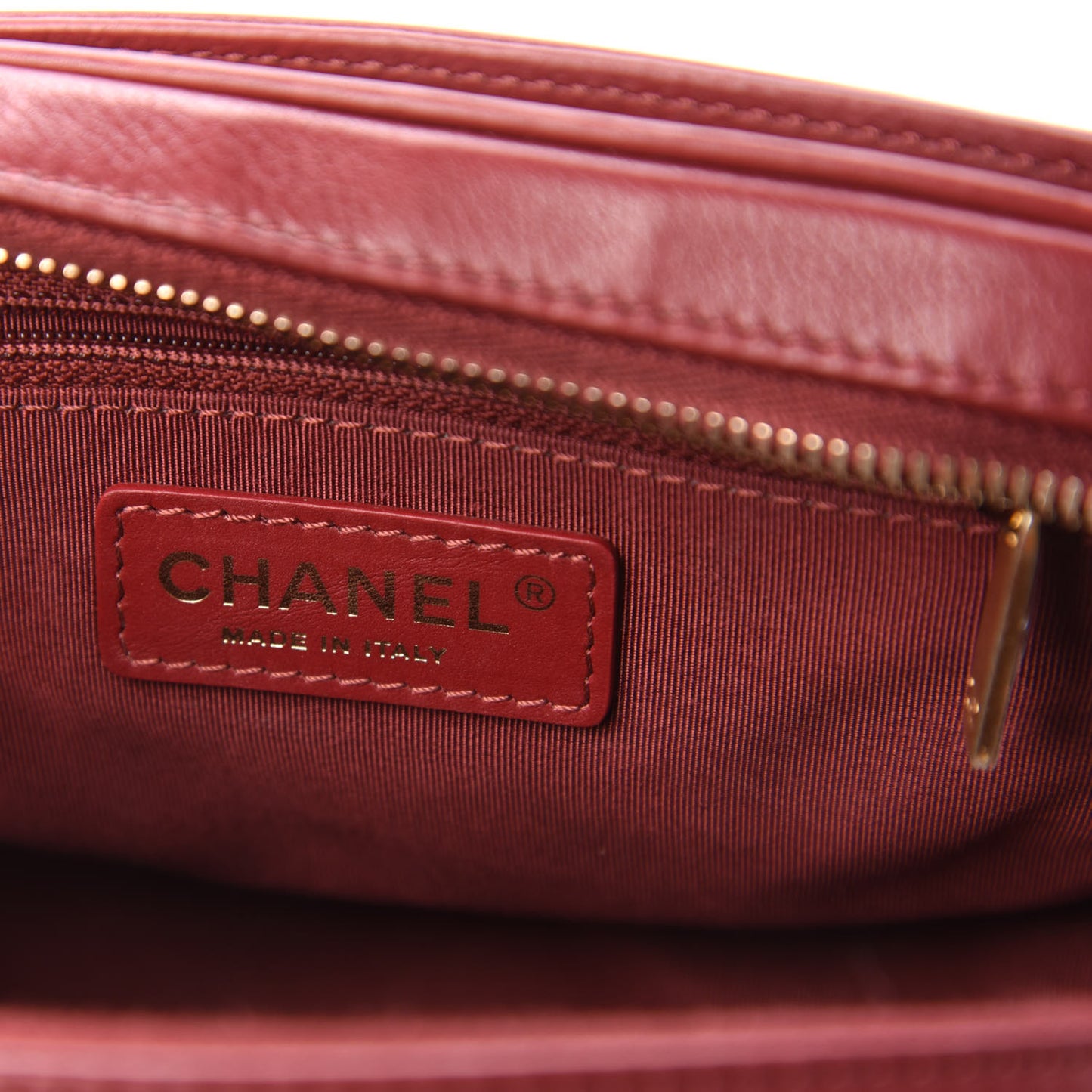Calfskin Quilted CC Small Vanity Case Dark Red