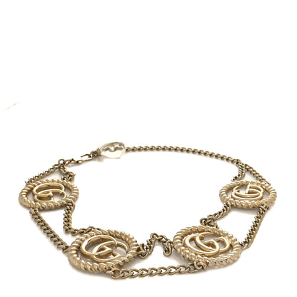 Gucci Metal Chain Crystal Torchon Double G Belt Gold 1 of 4