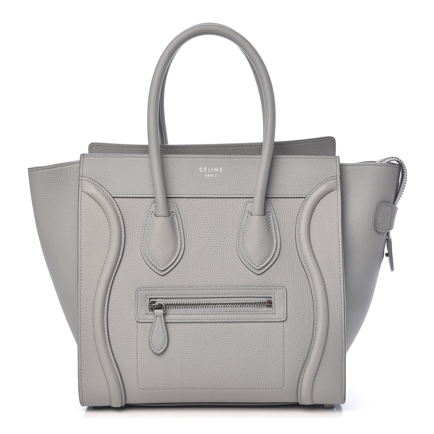 Celine Drummed Calfskin Micro Luggage Pearl Blue 1 of 10
