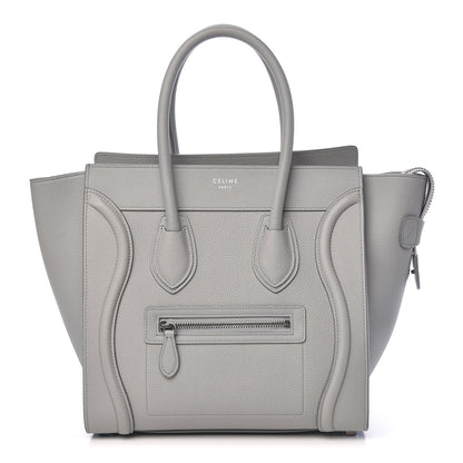 Celine Drummed Calfskin Micro Luggage Pearl Blue 1 of 10