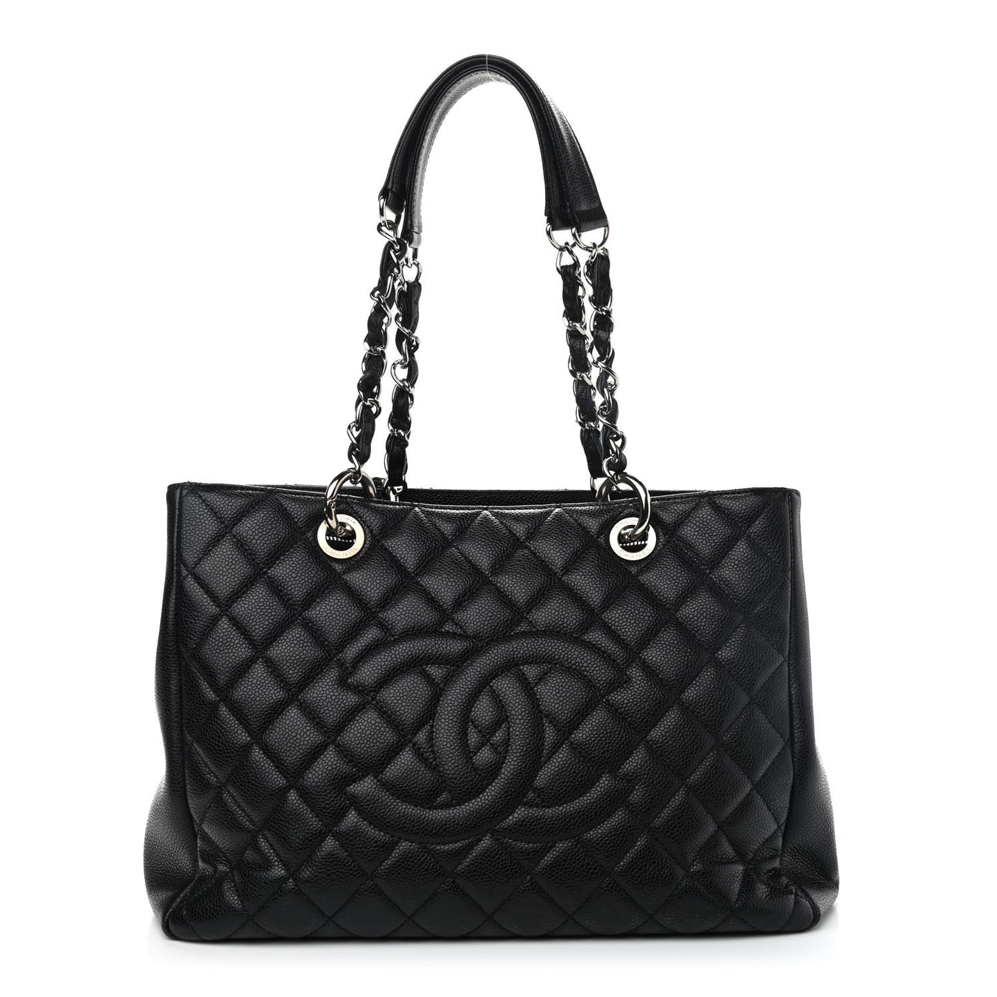 Caviar Quilted Grand Shopping Tote GST Black