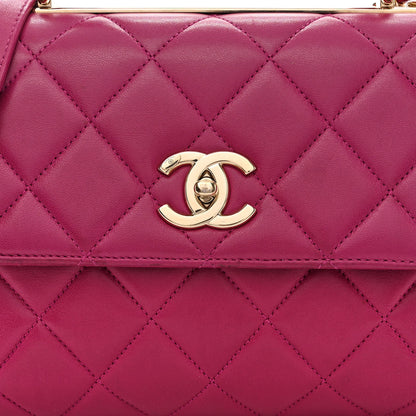 Chanel Lambskin Quilted Small Trendy CC Flap Dual Handle Bag Dark Pink 8 of 12