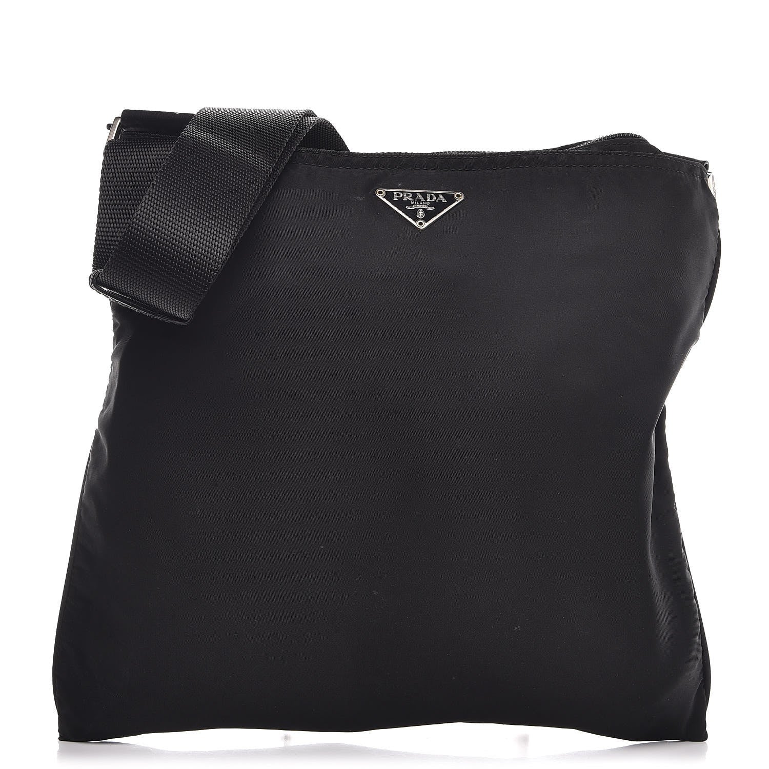 Prada Nylon Small Flat Messenger Bag Black 1 of 7