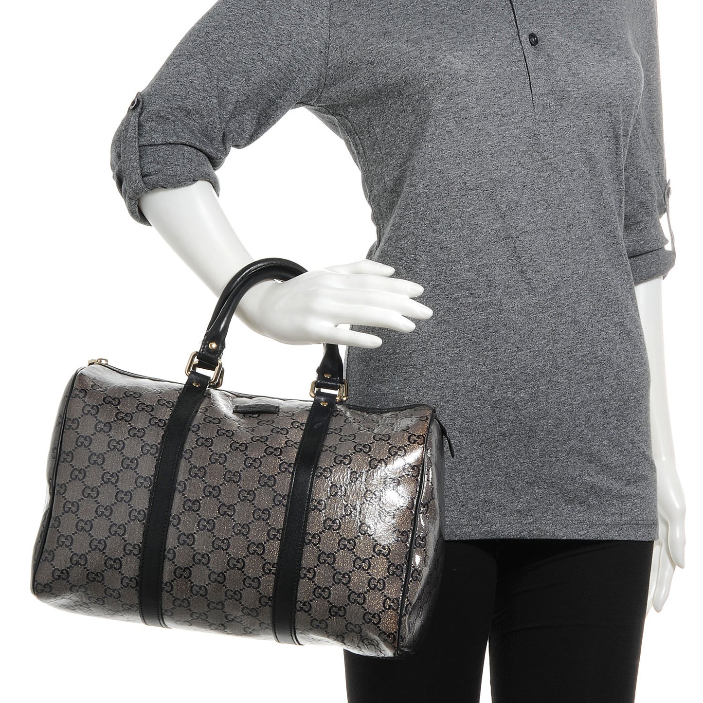 Crystal Monogram Joy Medium Boston Black