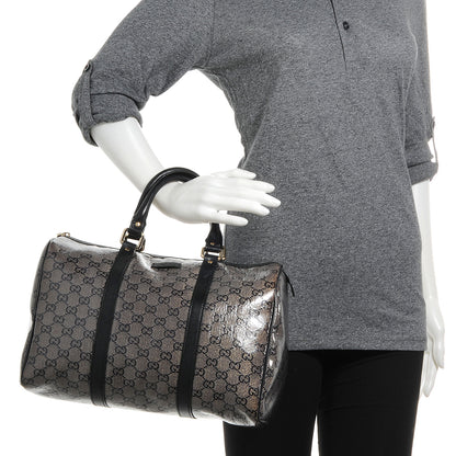 Gucci Crystal Monogram Joy Medium Boston Black 2 of 7