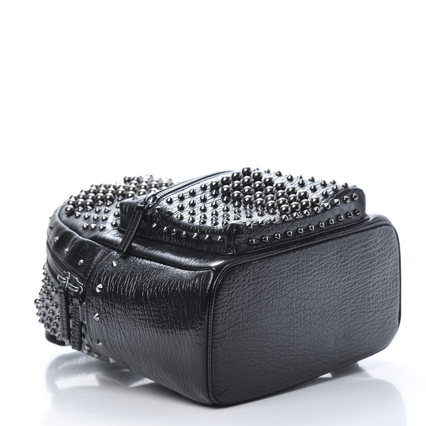 Grained Calfskin Pearl Stud Stark Backpack Black