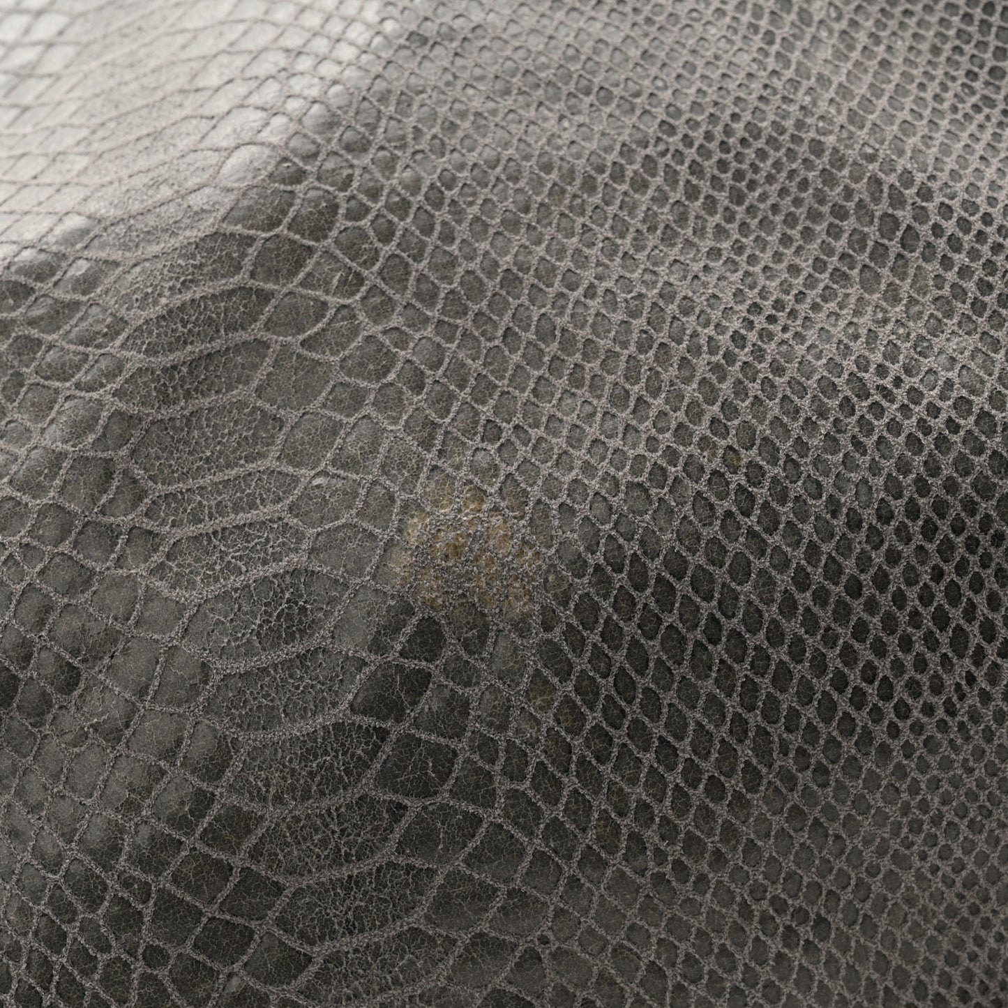 Metallic Faux Snakeskin Big Falabella Tote Grey