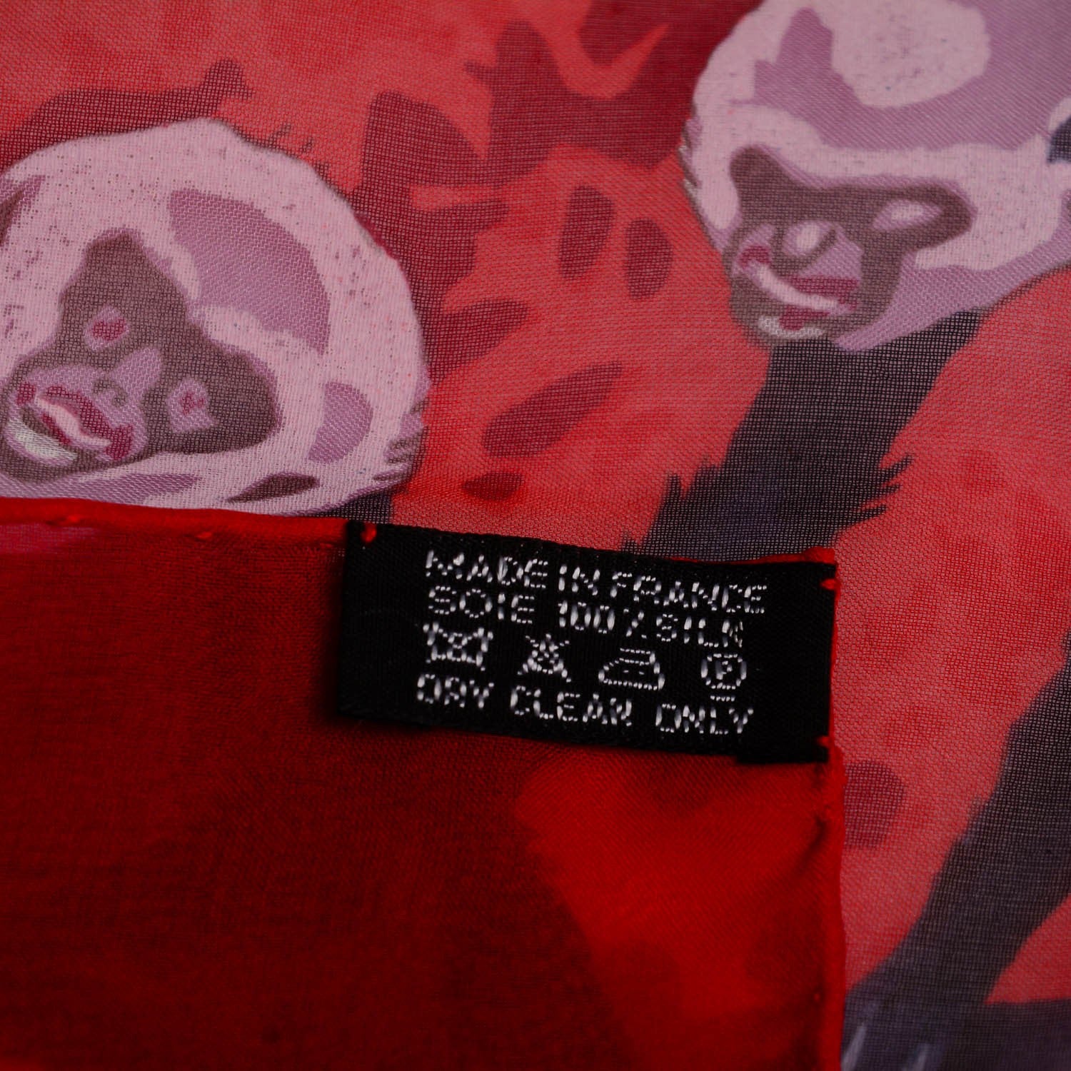 Hermes Mousseline Silk La Treve De L'eau Scarf 140 Rouge Vif Violine Ardoise 7 of 7