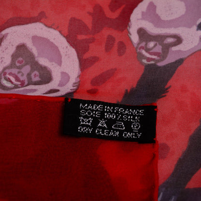 Hermes Mousseline Silk La Treve De L'eau Scarf 140 Rouge Vif Violine Ardoise 7 of 7