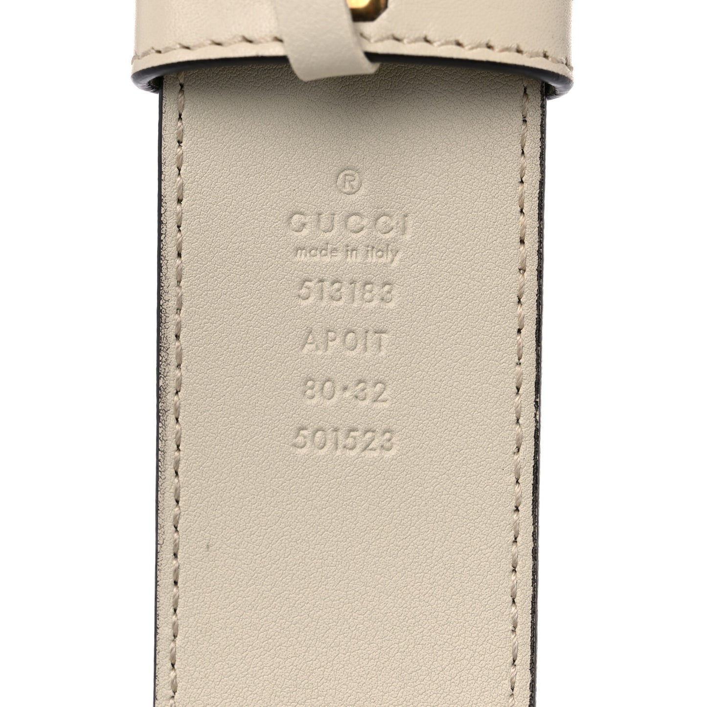 Calfskin Crystal Double G 40mm Belt 80 32 White Multicolor