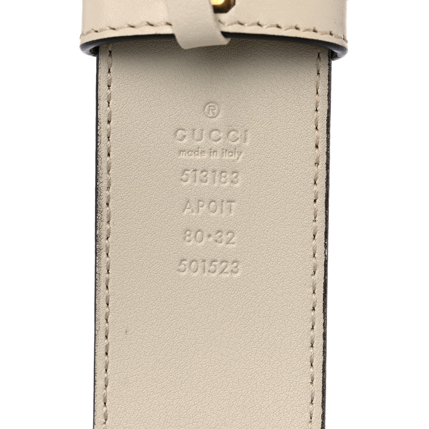 Gucci Calfskin Crystal Double G 40mm Belt 80 32 White Multicolor 3 of 8