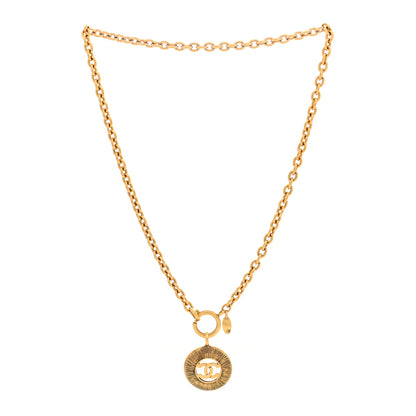 Chanel CC Medallion Long Chain Necklace Gold 3 of 4