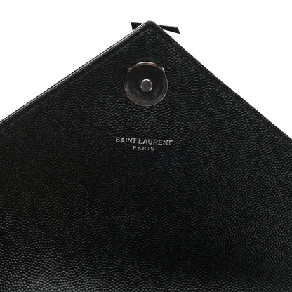 Saint Laurent Grain De Poudre Textured Mixed Matelasse Triquilt Medium Monogram Satchel Black 7 of 11