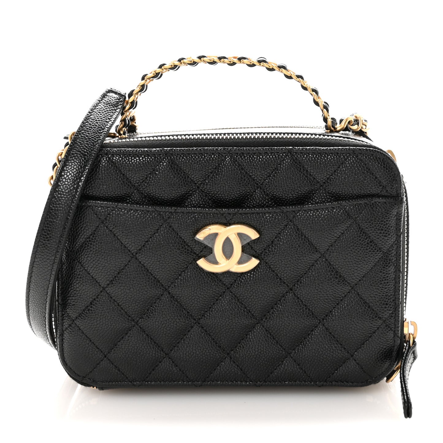 Caviar Quilted Small Pick Me Up Vanity Case Black