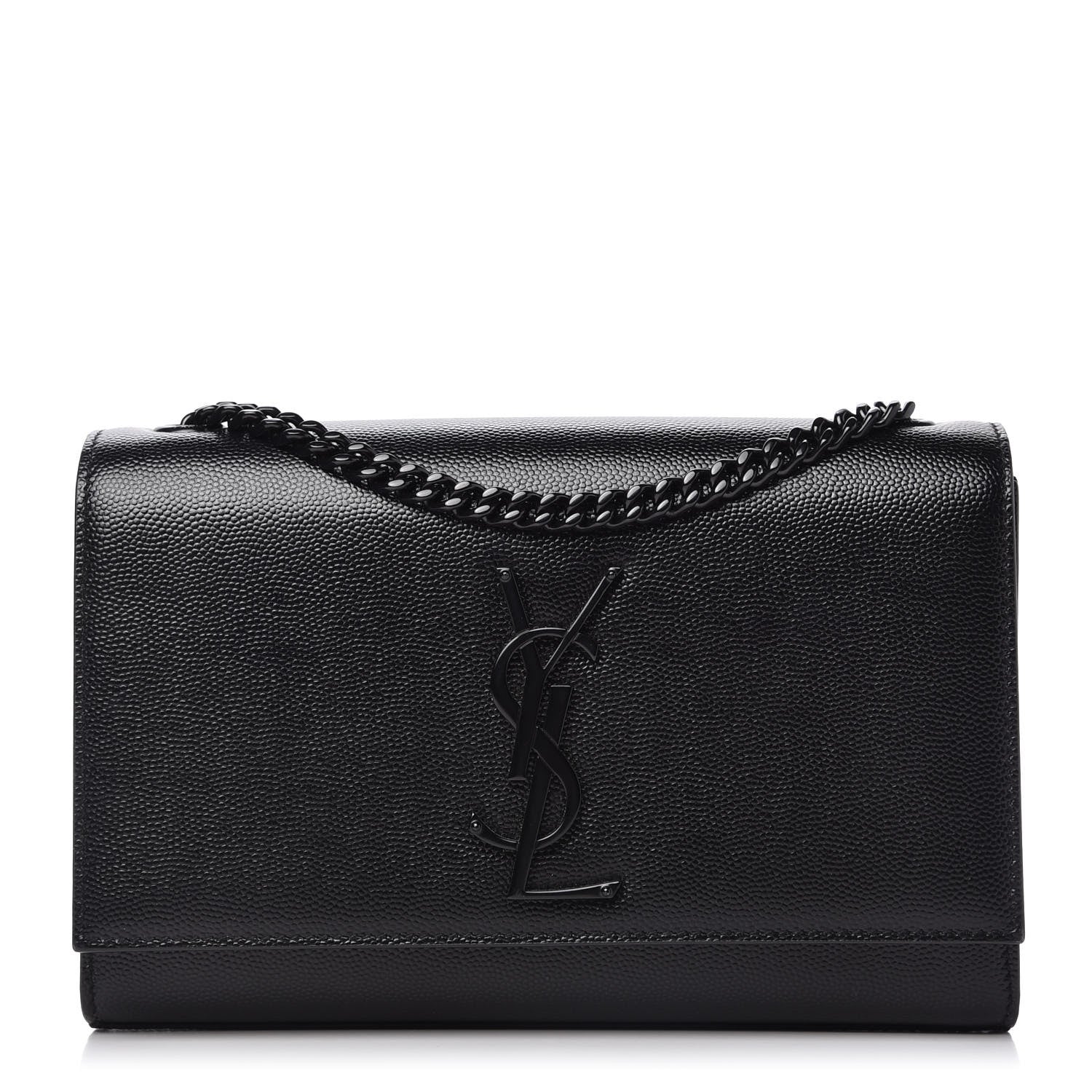 Saint Laurent Grain De Poudre Small Monogram Kate Satchel Black 1 of 9