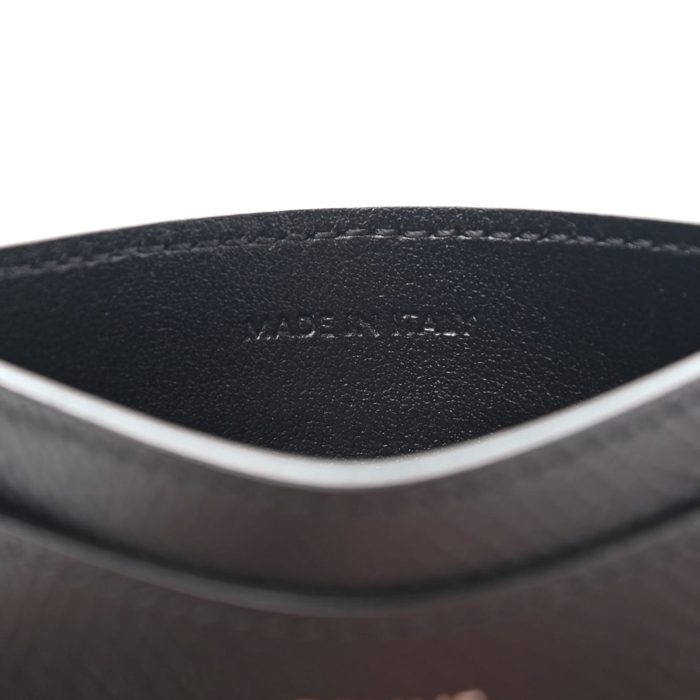 Grained Calfskin Card Holder Black