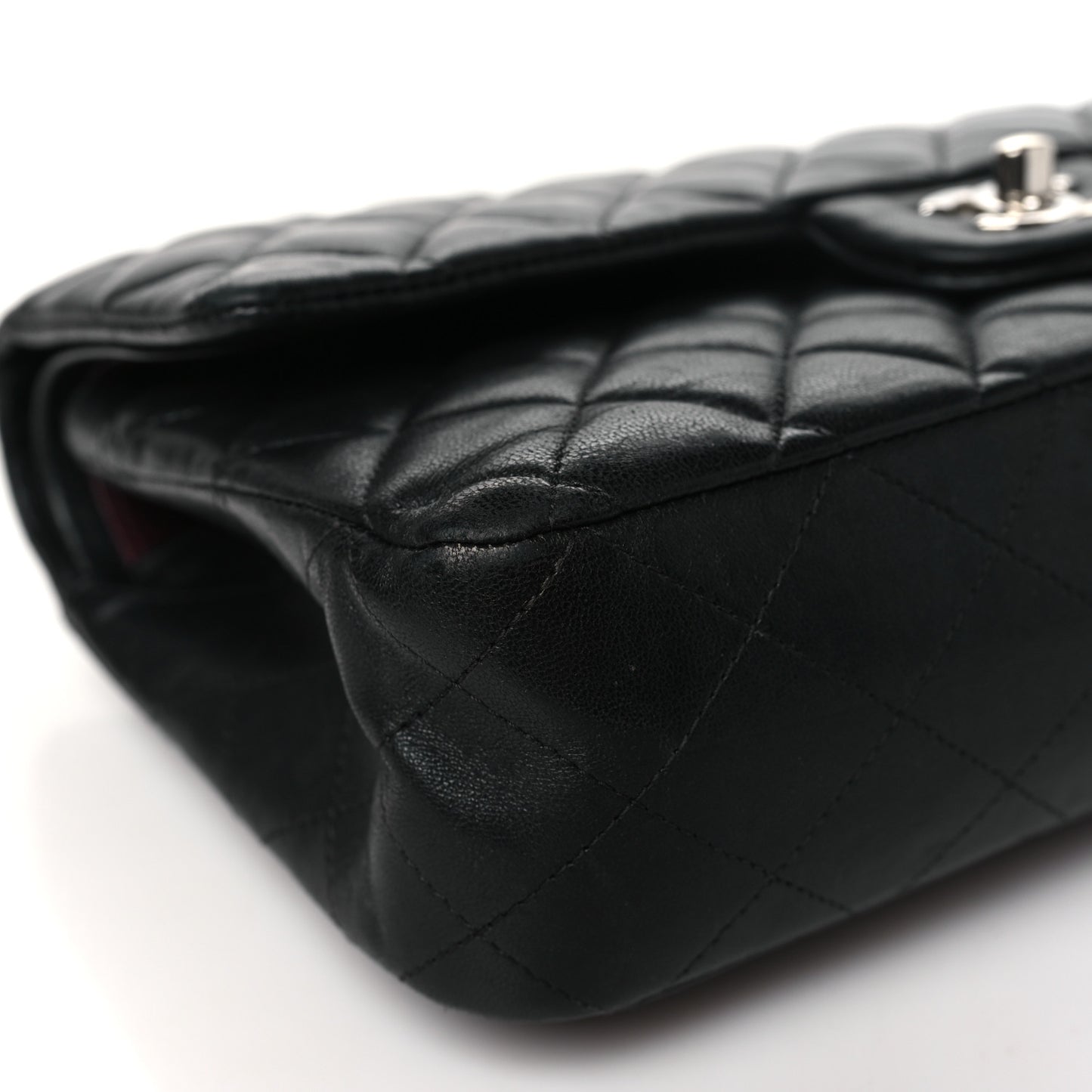 Lambskin Quilted Medium Double Flap Black