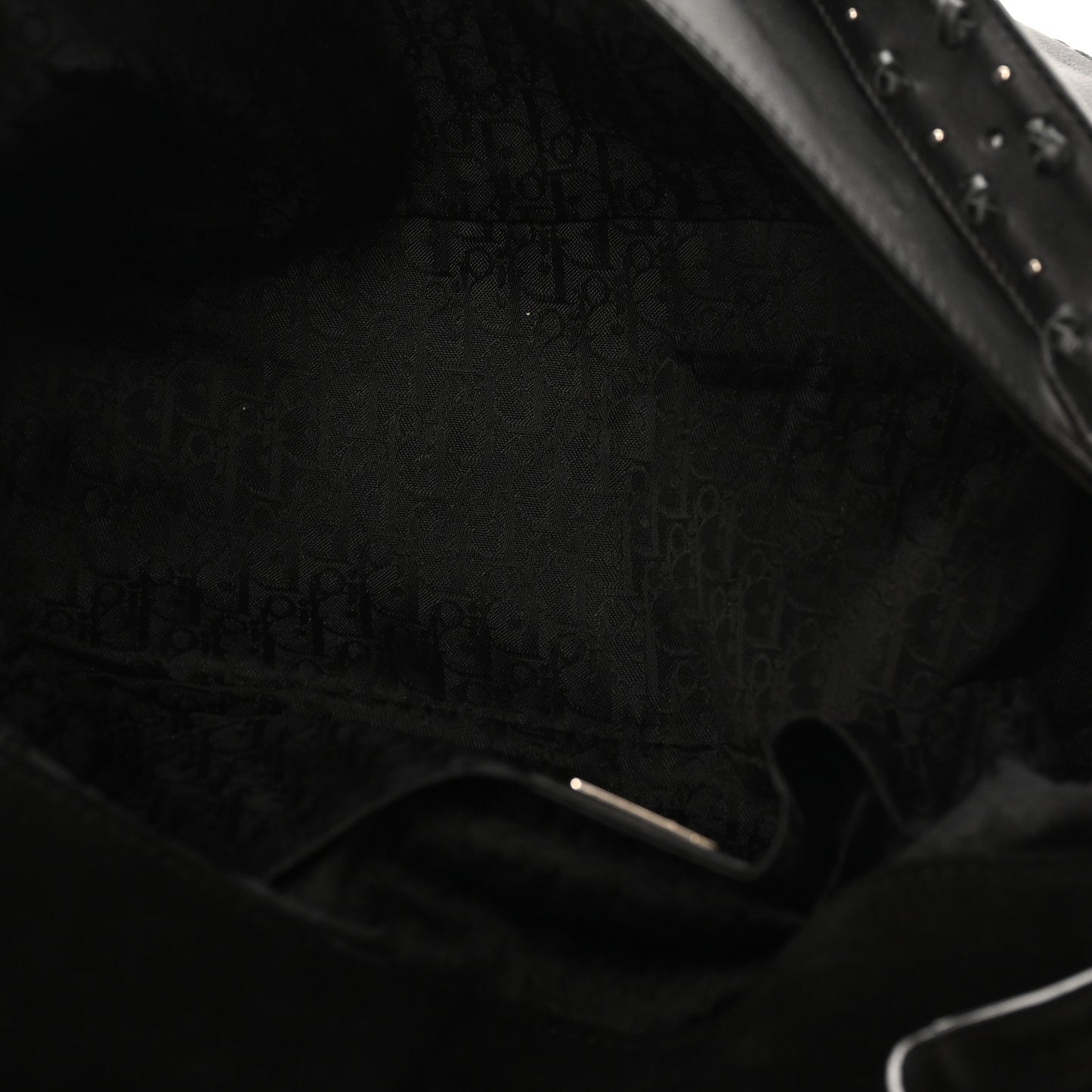 Calfskin Crystal Studded Peace Shoulder Bag Black