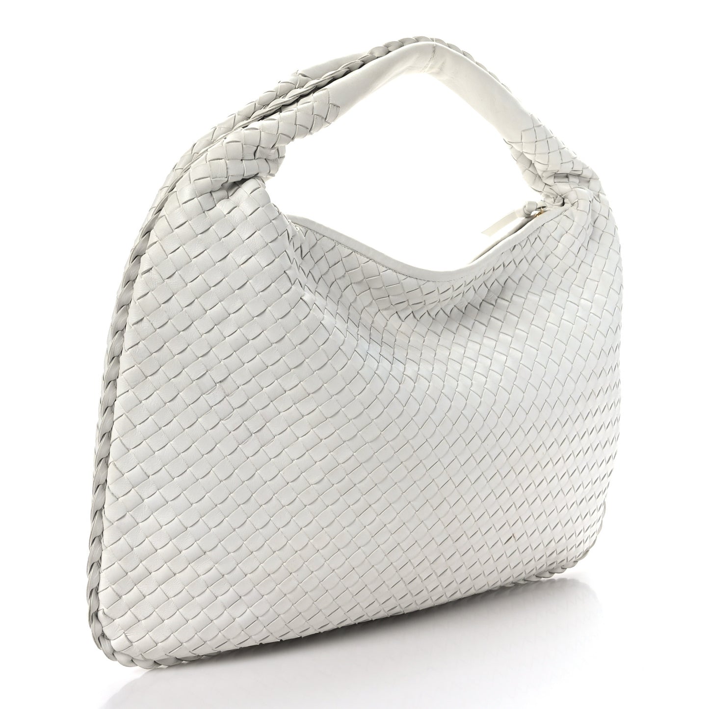 Nappa Intrecciato Large Veneta Hobo White
