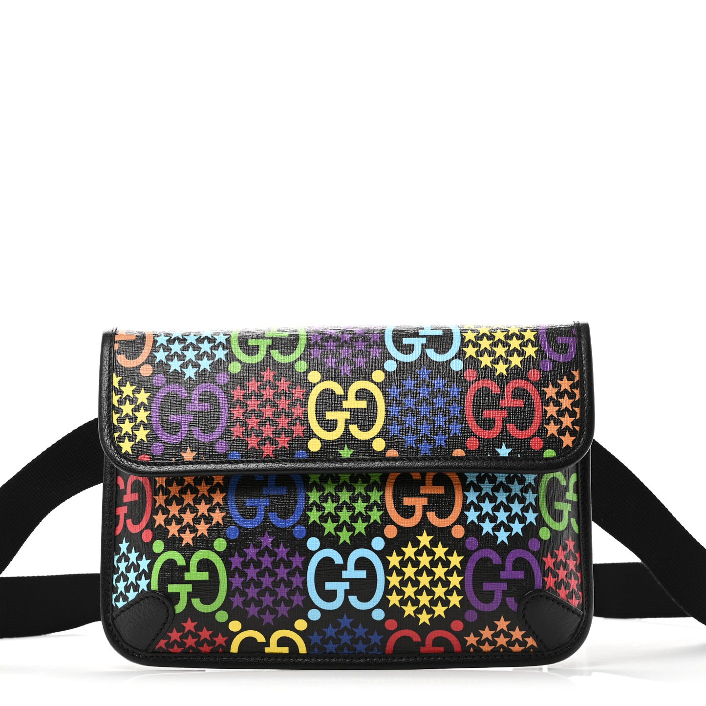 GG Supreme Monogram Psychedelic Slim Belt Bag Black