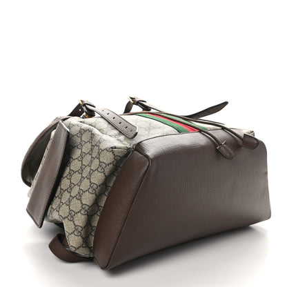 Gucci GG Supreme Monogram Medium Ophidia Double Buckle Backpack Brown 4 of 10