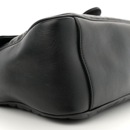 Gucci Calfskin Matelasse Small GG Marmont Top Handle Shoulder Bag Black 9 of 11