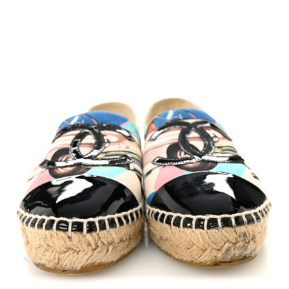 Chanel Fabric Patent CC Espadrilles 35 Multicolor Black 3 of 10