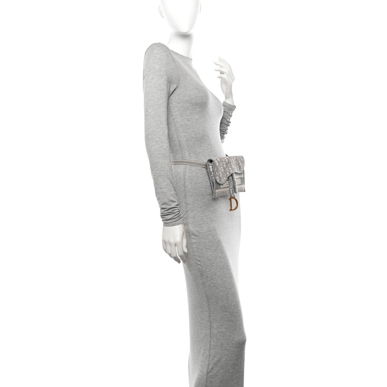Christian Dior Oblique Saddle Belt Bag Grey 2 of 11