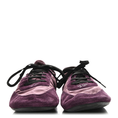 Prada Re-Nylon Suede Collapse Sneakers 39.5 Bordeaux 3 of 10