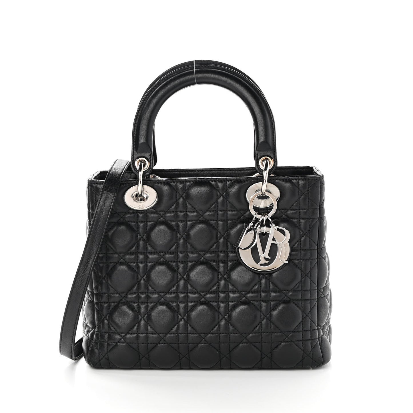 Lambskin Cannage Medium Lady Dior Black