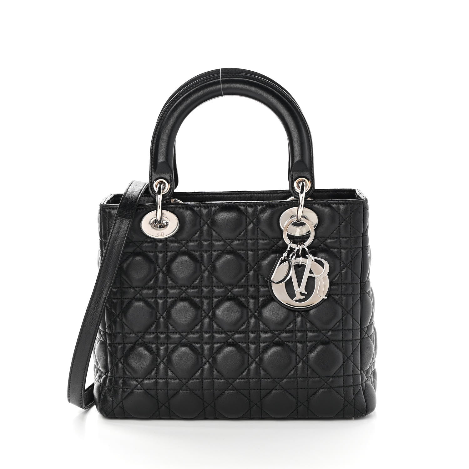 Christian Dior Lambskin Cannage Medium Lady Dior Black 1 of 9