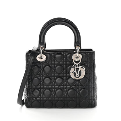 Christian Dior Lambskin Cannage Medium Lady Dior Black 1 of 9