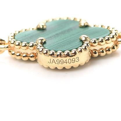 Van Cleef & Arpels 18K Yellow Gold Malachite 5 Motifs Vintage Alhambra Bracelet 6 of 6