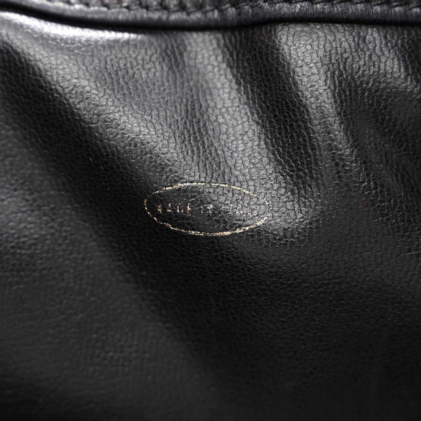 Lambskin CC Stitched Drawstring Bucket Bag Black