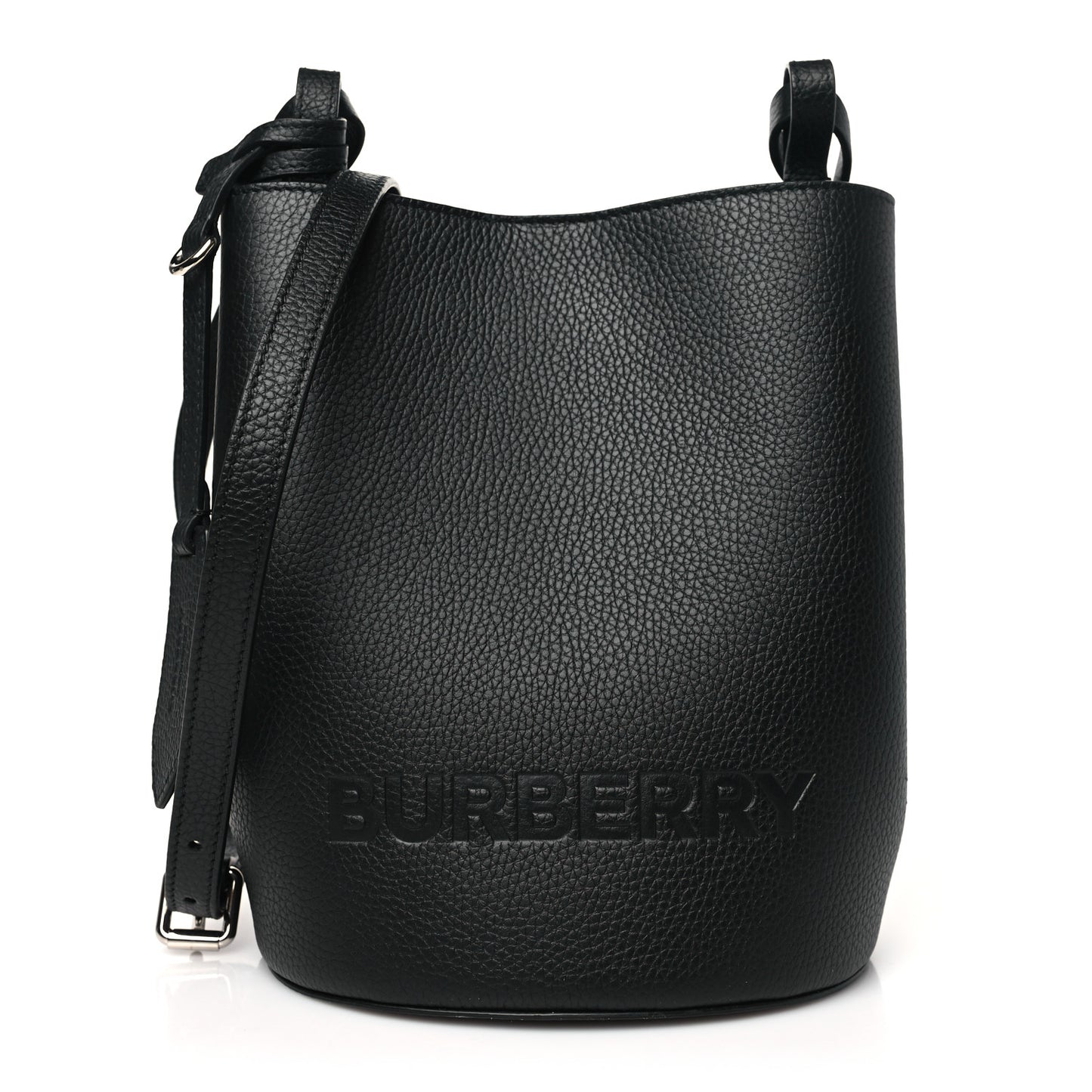 London Grainy Calfskin Small Lorne Bucket Crossbody Black