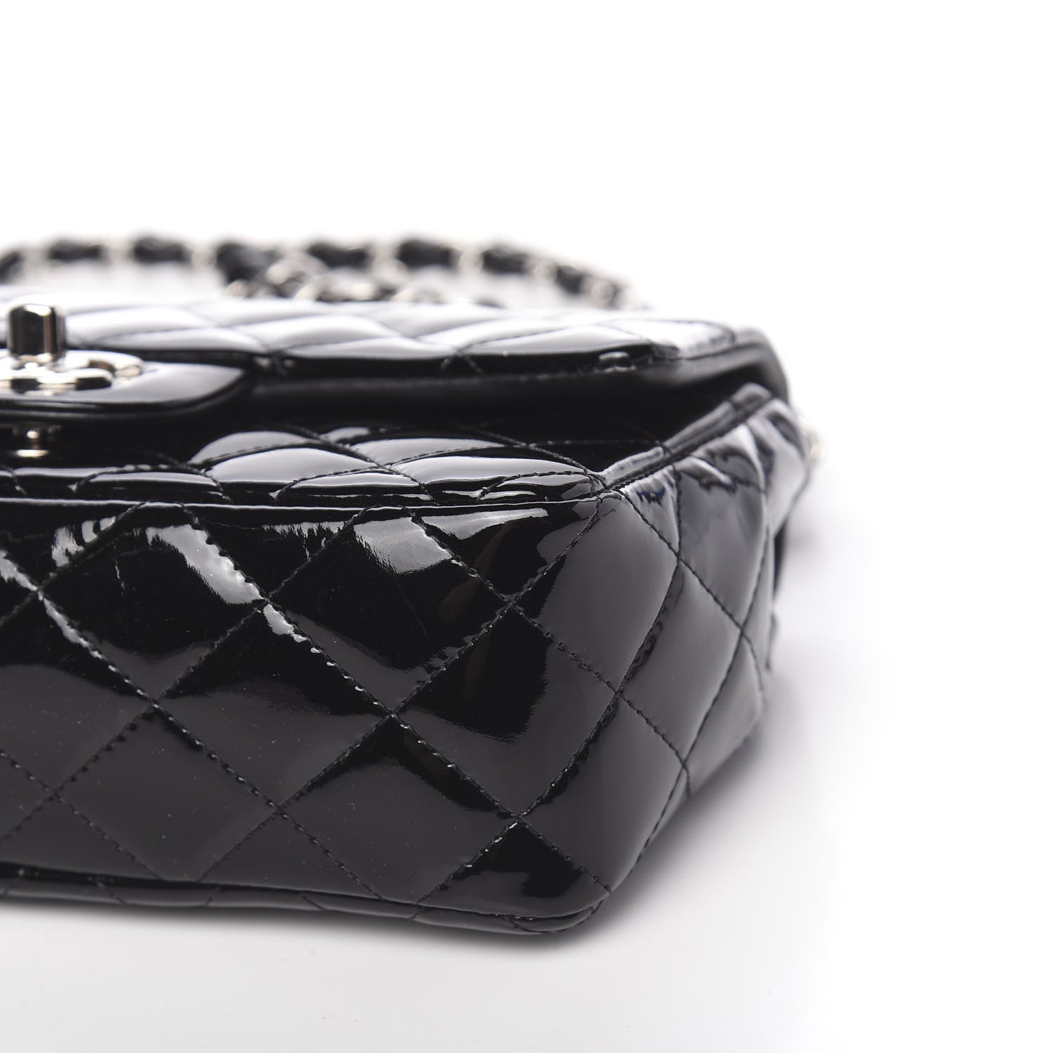 Chanel Patent Calfskin Quilted Mini Rectangular Flap Black 10 of 10