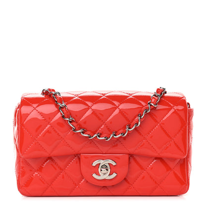 Chanel Patent Calfskin Quilted Mini Rectangular Flap Red 1 of 9