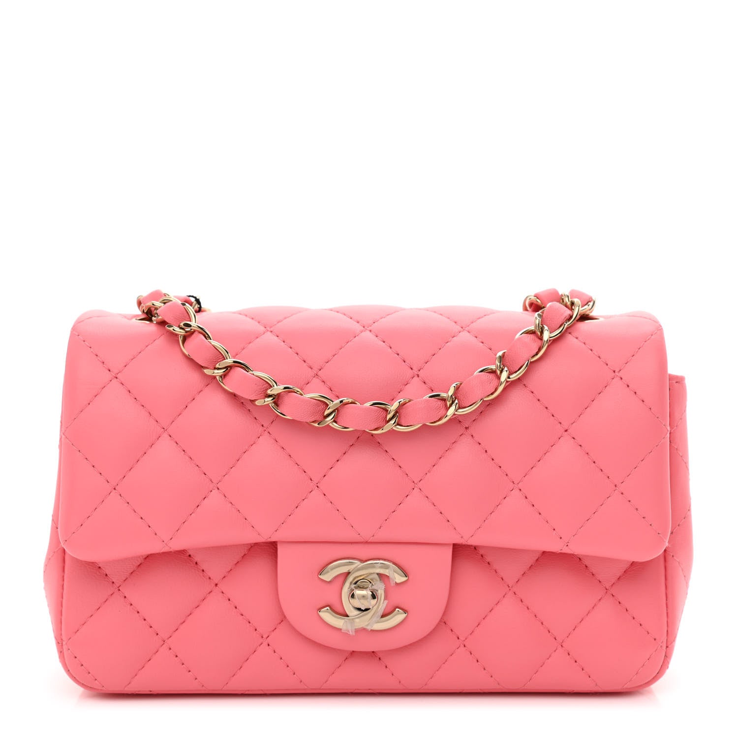 Chanel Lambskin Quilted Mini Rectangular Flap Pink 1 of 9