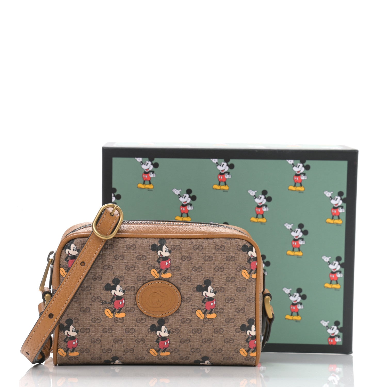 Gucci X DISNEY Mini Vintage GG Supreme Monogram Mickey Mouse Shoulder Bag Beige Vintage Sun Oil 11 of 11
