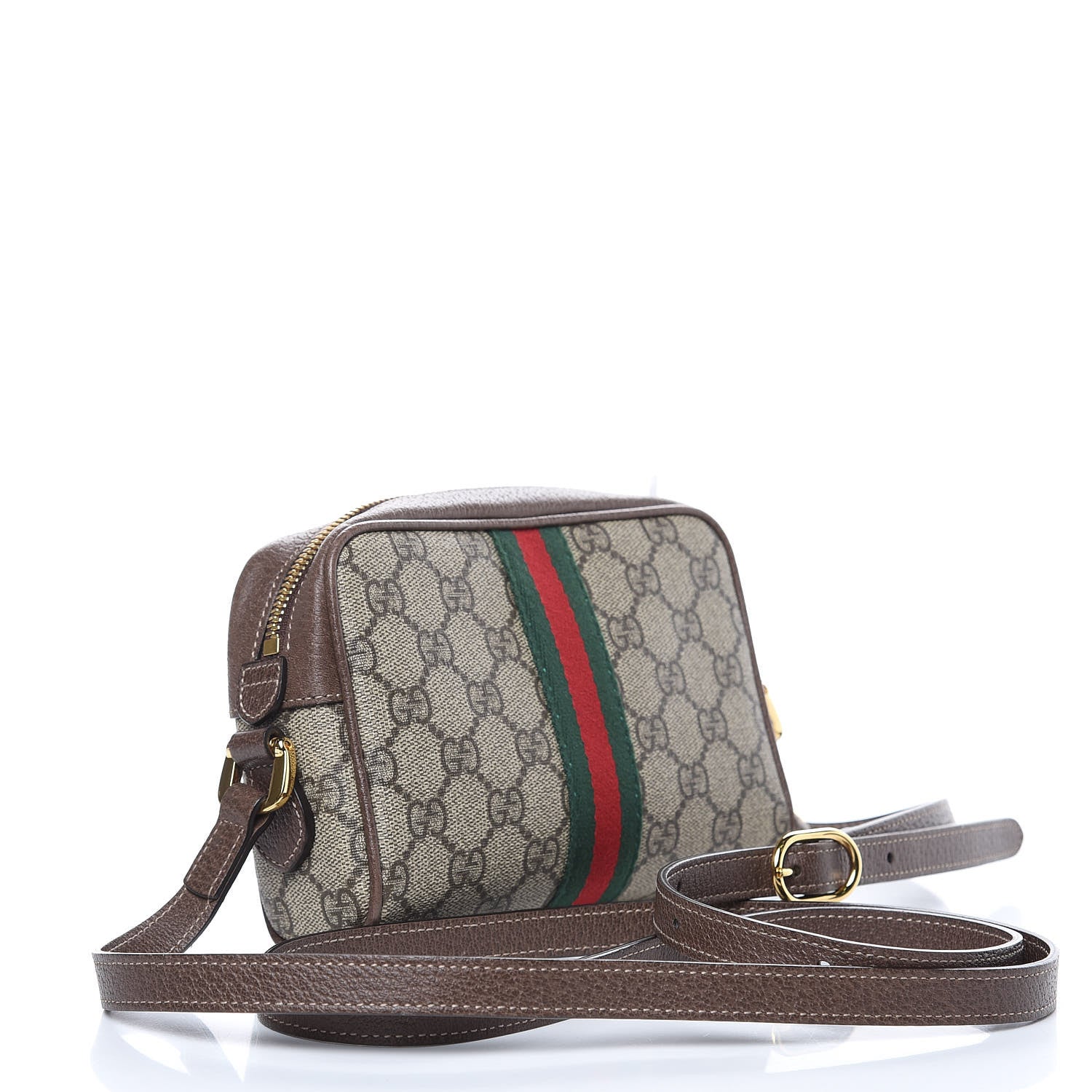 Gucci GG Supreme Monogram Web Mini Ophidia Shoulder Bag Brown 3 of 12