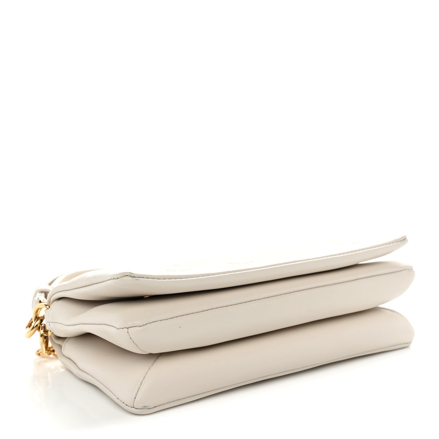 Lambskin Embossed Monogram Pochette Coussin Crossbody Cream