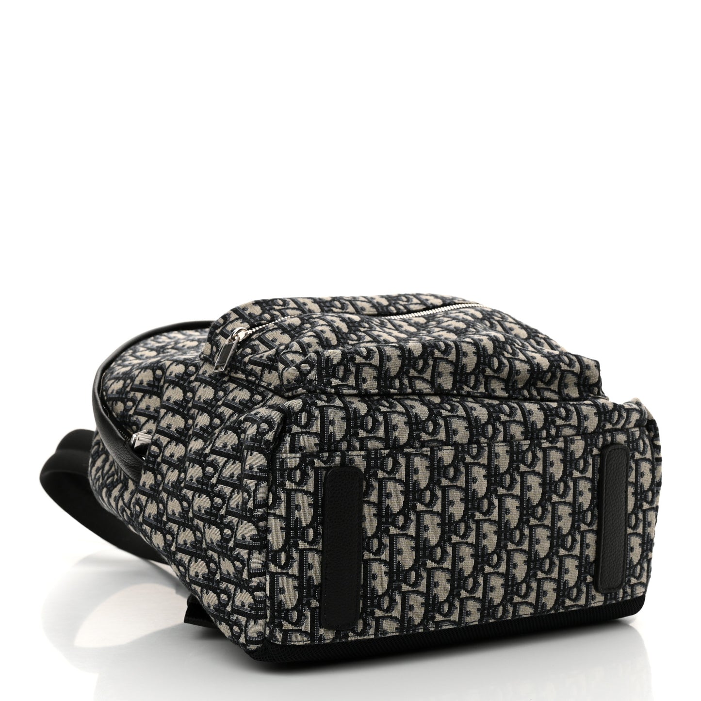 Oblique Calfskin Rider Backpack Beige Black