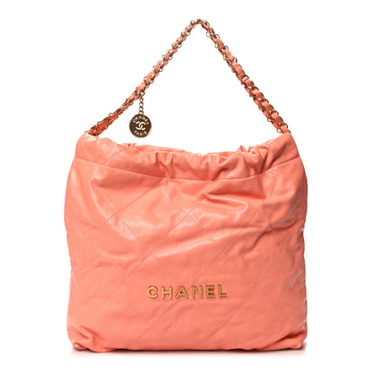Chanel Shiny Calfskin Quilted Chanel 22 Light Orange 1 of 11