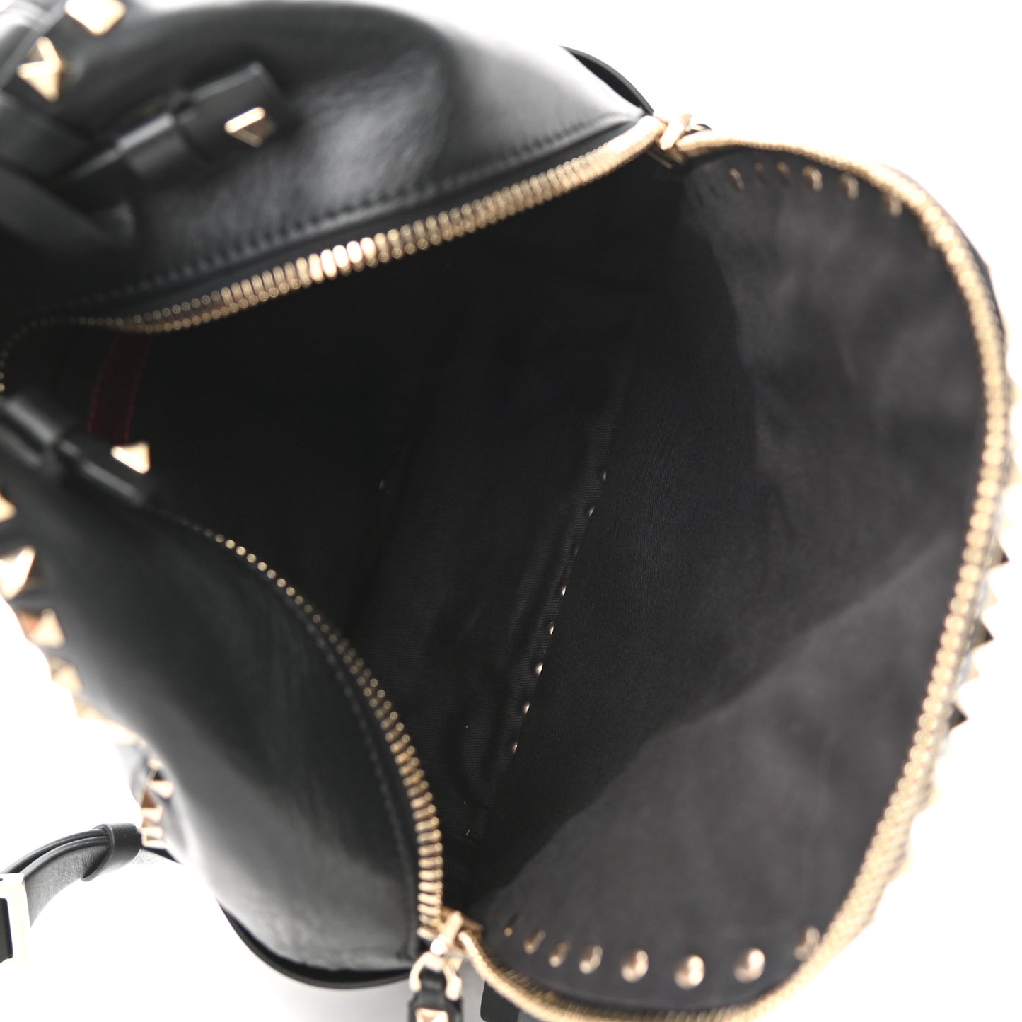 Calfskin Medium Rockstud All Over Backpack Black