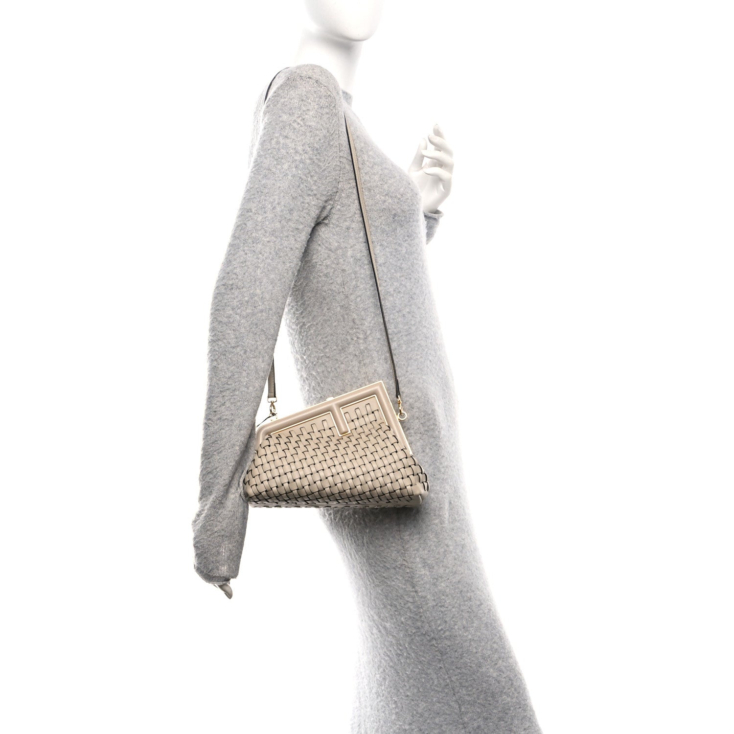 Fendi Vitello Grace Intreccio Small Fendi First Nuvola 2 of 10