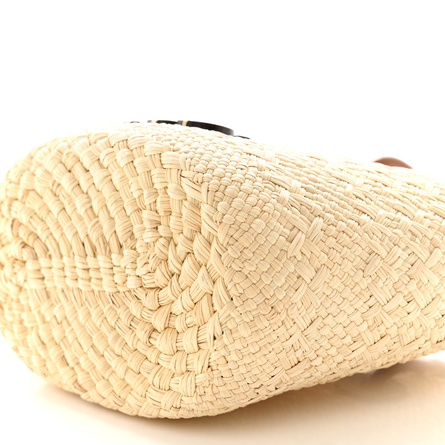 Loewe Calfskin Raffia Paulas Ibiza Mini Anagram Basket Tote Bag Natural Tan 9 of 10